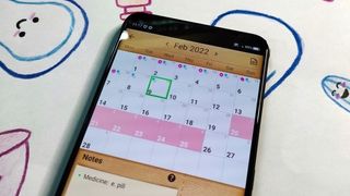 Period Calendar app on a phone