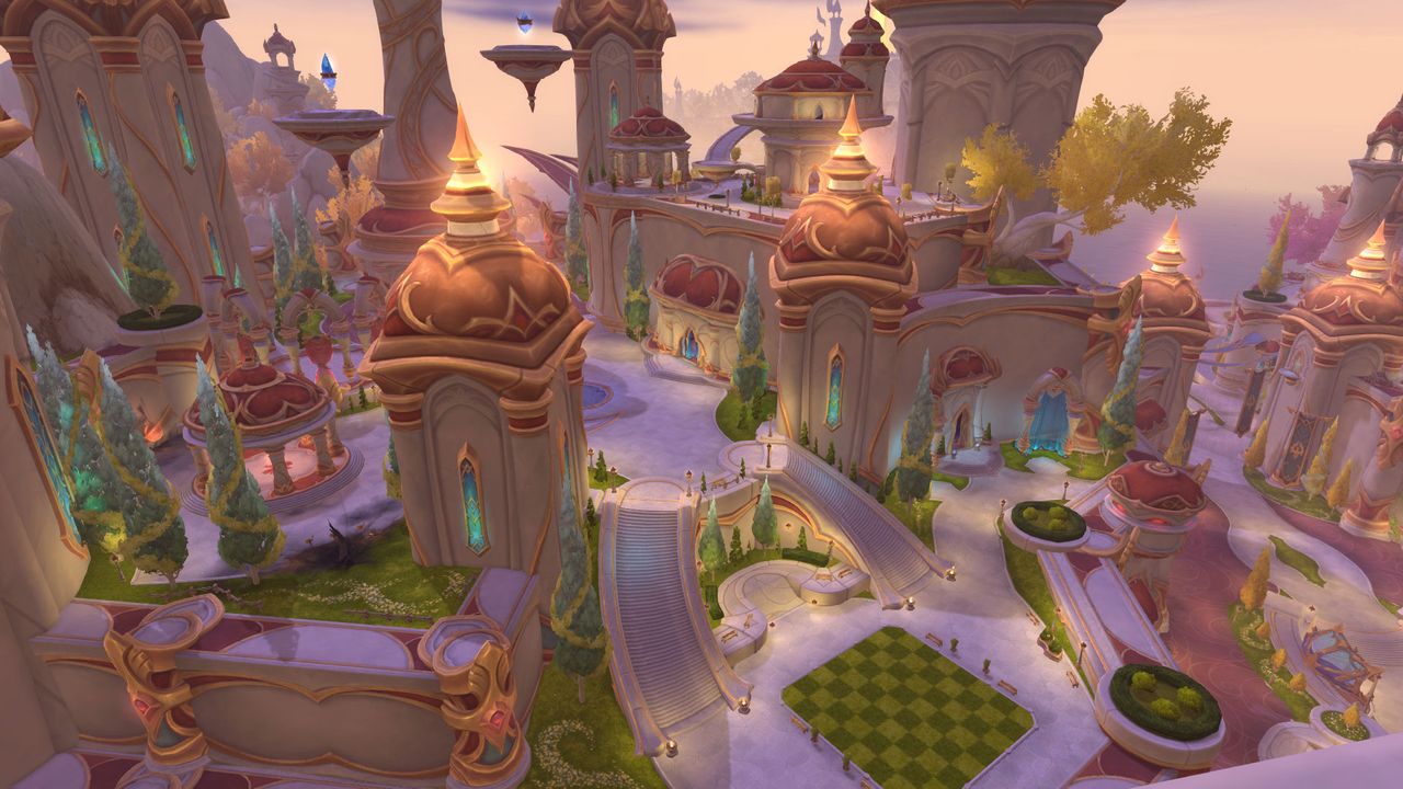 Several images of Silvermoon from World of Warcraft: Midnight.
