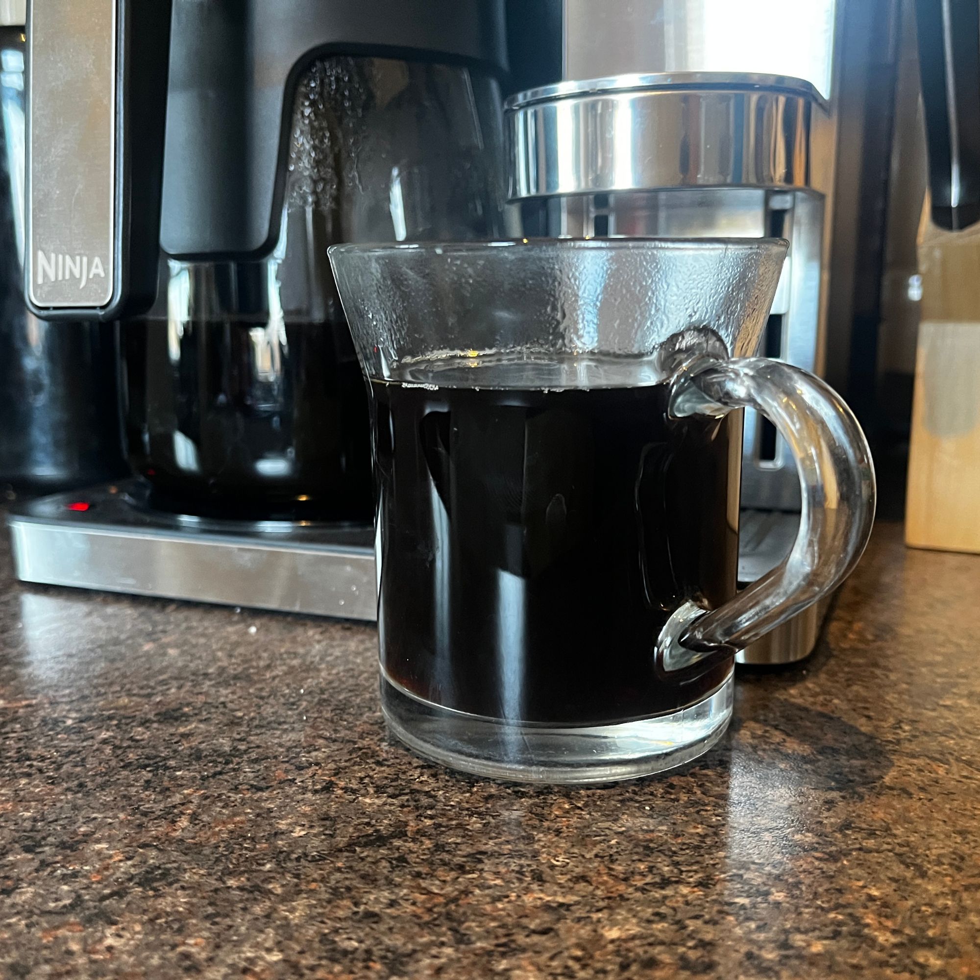 Rich filter coffee brewed in the Ninja Prestige DualBrew System