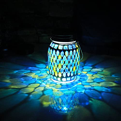 Mosaic Lights Solar Outdoor Hanging Lanterns, Garden Decor Christmas Gifts for Women Mom Grandma Halloween Decor Lights, Outdoor Waterproof Lights, Garden,patio,pathway &amp;amp; Yard D&amp;eacute;cor