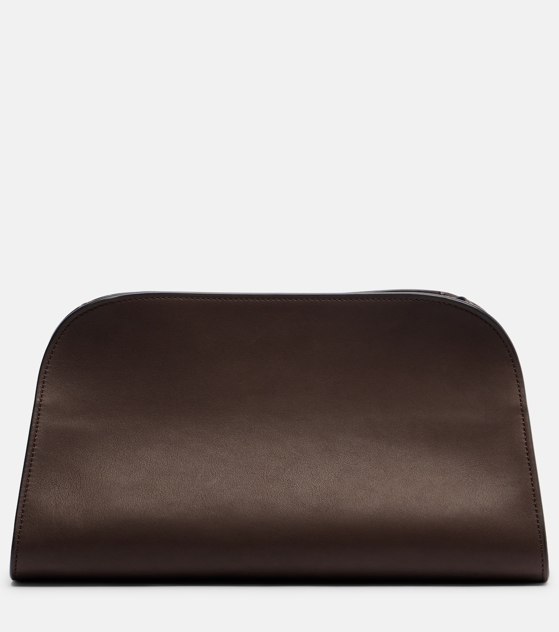 Peggy Small Leather Clutch in Brown - the Row
