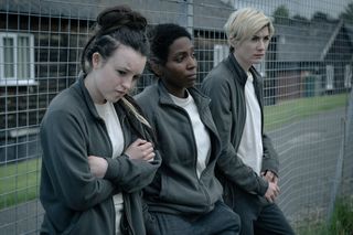 Time season 2 on BBC1. First look picture (from left) Bella Ramsey, Tamara Lawrence and Jodie Whittaker.