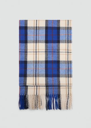 Check Scarf With Fringed Ends - Women | Mango United Kingdom