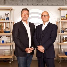 greg wallace and john torode with black blazer and white shirt