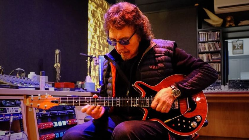 Tony Iommi plays the left-handed Red Special guitar Brian May gifted him in December 2025