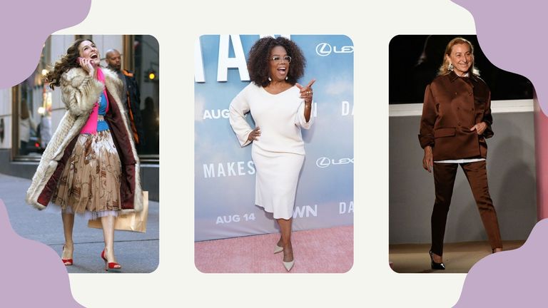 shoe quotes: Comp image of Carrie Bradshaw / Oprah Winfrey / Miuccia Prada