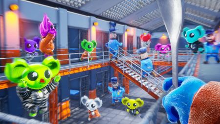 Koala bears break out of prison in a screenshot from Cuffbust