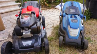 Two lawnmowers