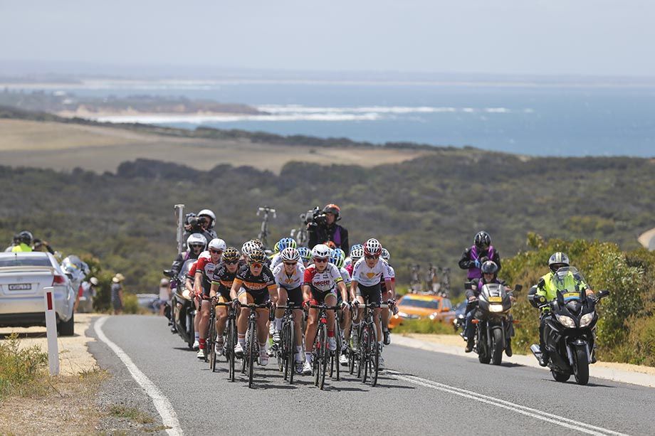 The Great Ocean Road was thew back drop for part of the race.