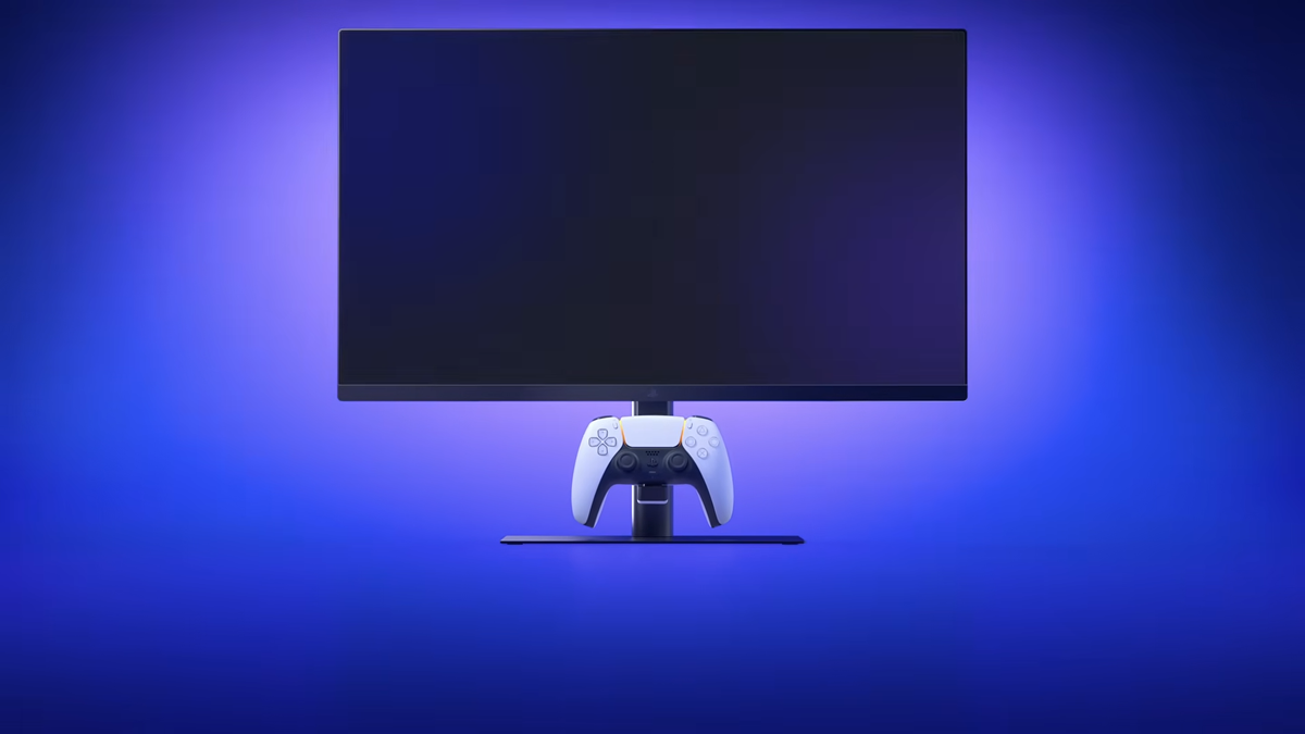 27-inch PlayStation Monitor with blue backdrop.