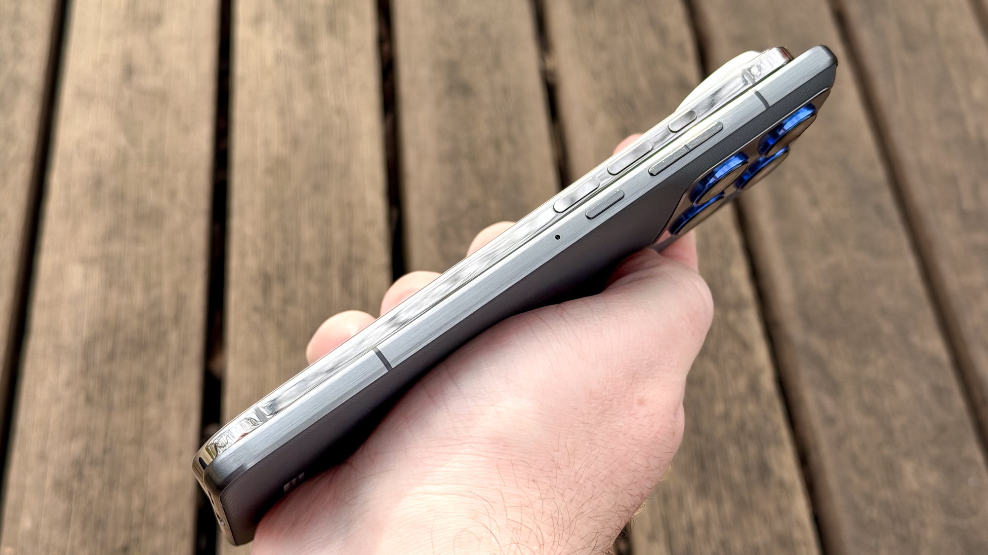 Motorola Edge 70 and iPhone Air held together