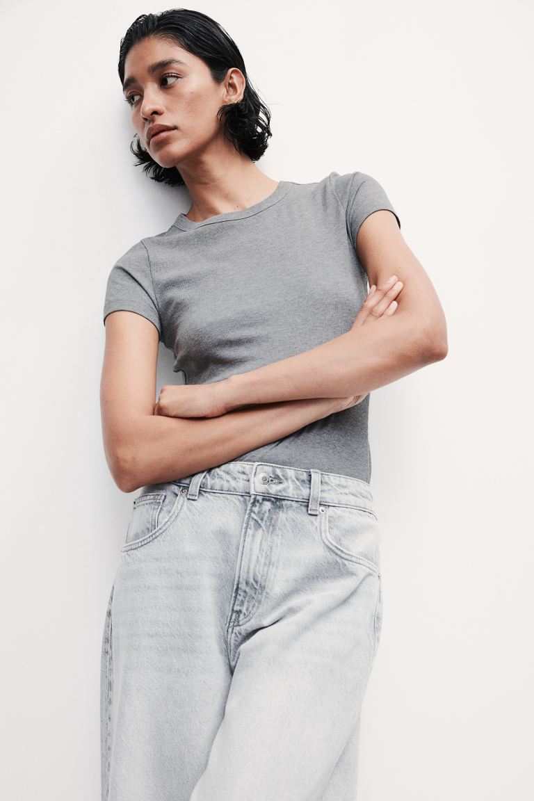 Ribbed Modal-Blend T-Shirt