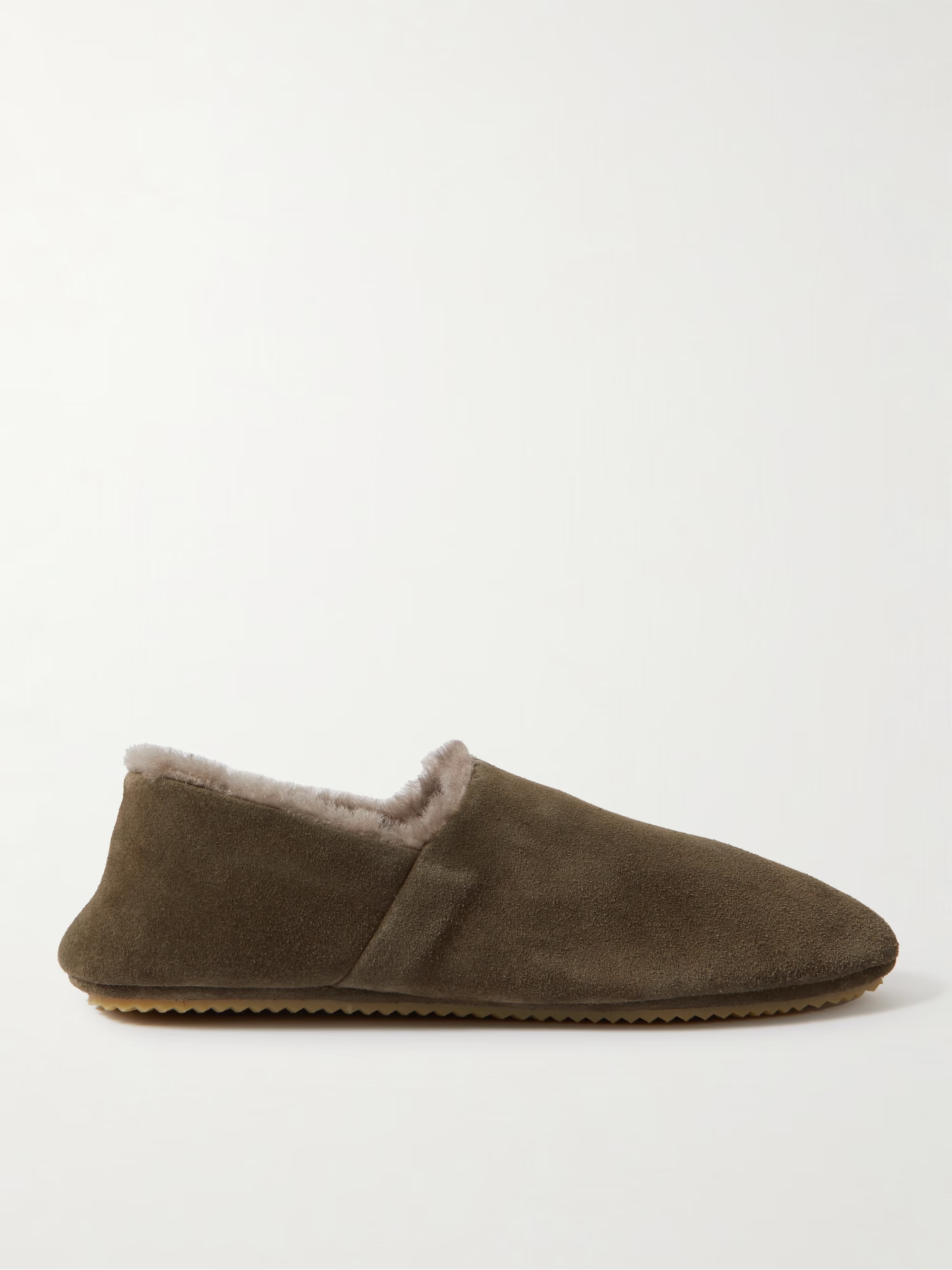 wallpaper fashion gift guide Babouche Shearling-Lined Suede Slippers