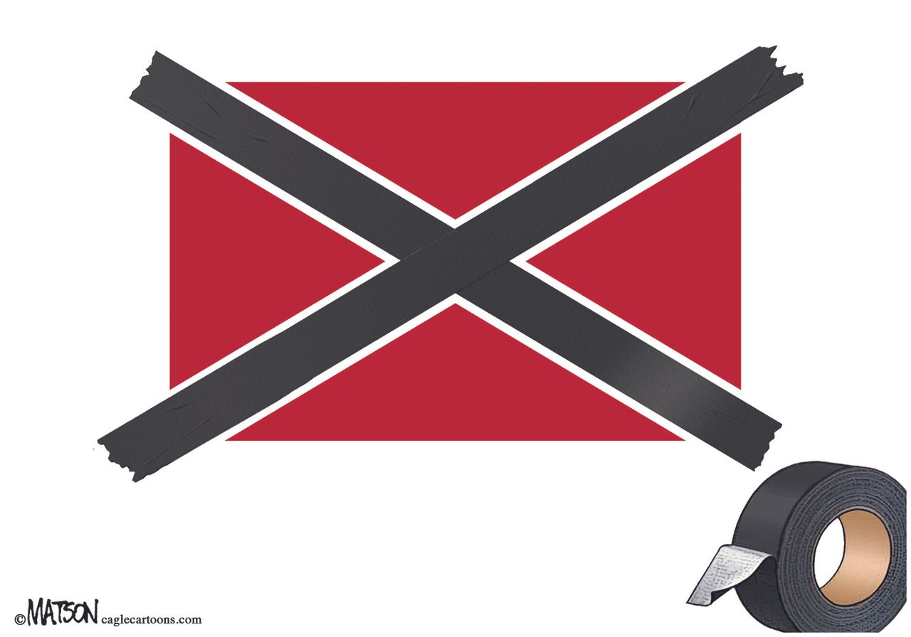 Editorial cartoon Confederate flag