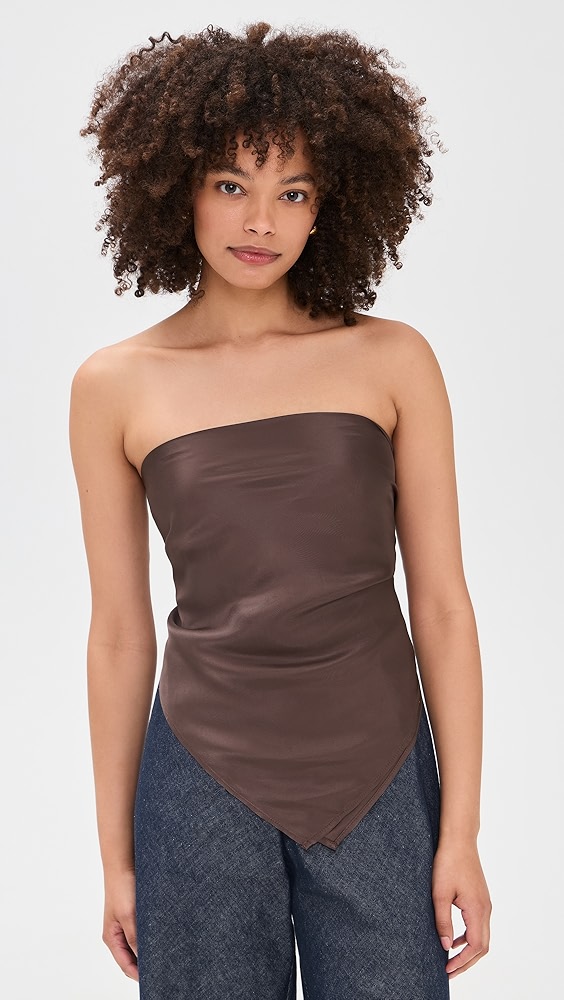 Enza Costa Fluid Twill Scarf Top