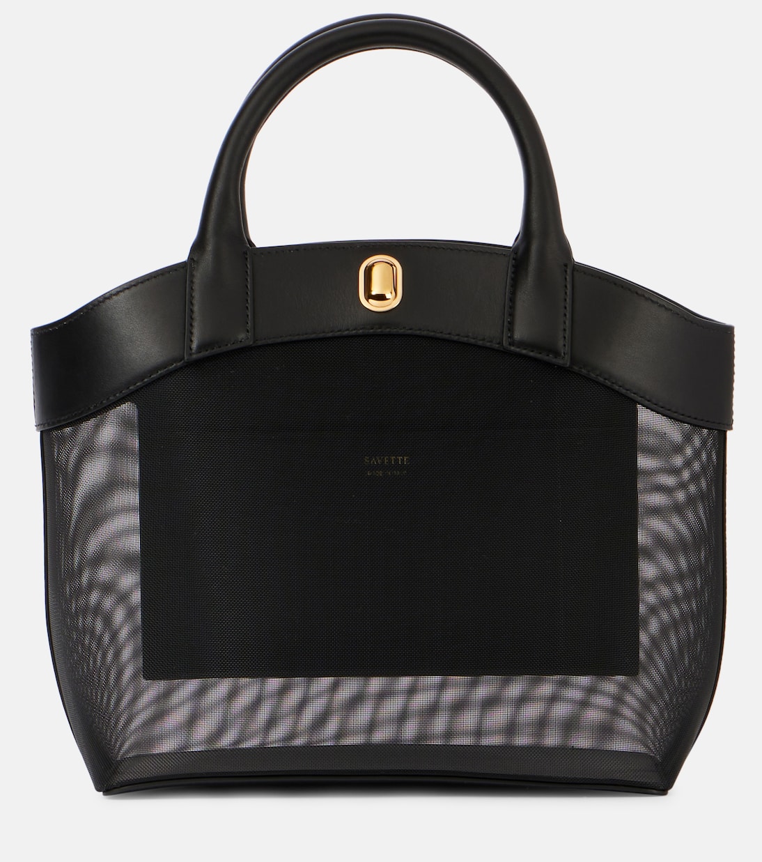 Tondo Small Mesh Tote Bag in Black - Savette