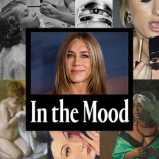 jennifer aniston in the mood on a grid of women getting beauty treatments