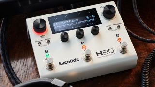 Eventide H90 multi-effects pedal with headphones and cables