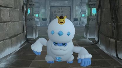 Detective Pikachu riding a Galarian Darmanitan.