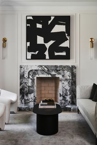 A marble fireplace design