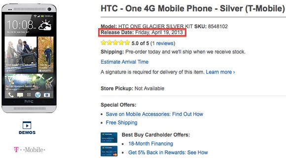 HTC One T-Mobile release date