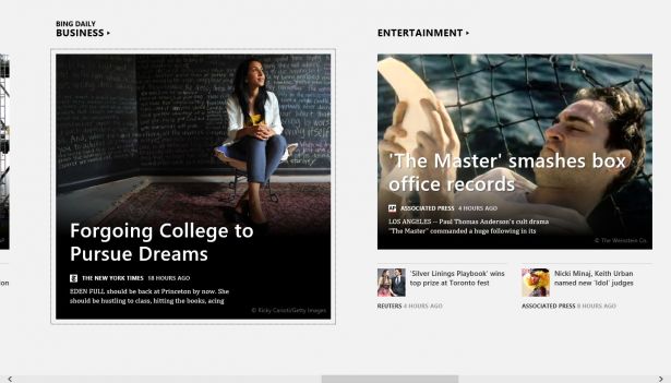 Extra screen real estate allows for creative content presentation