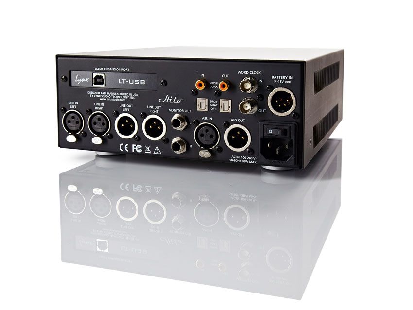 The LSLOT expansion port at the rear comes with the LT-USB card pre-installed to turn the HiLo into a 32-channel USB 2.0 interface