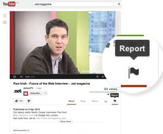YouTube has a smart rule: when a user goes to report a video that's still playing, it automatically pauses