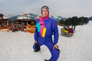 Ben Steers in 80s fancy dress in Austria