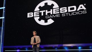 LOS ANGELES, CALIFORNIA - JUNE 09: Todd Howard, Director and Executive Producer at Bethesda Game Studios, speaks during the Bethesda E3 Showcase at The Shrine Auditorium on June 09, 2019 in Los Angeles, California. (Photo by Christian Petersen/Getty Images)