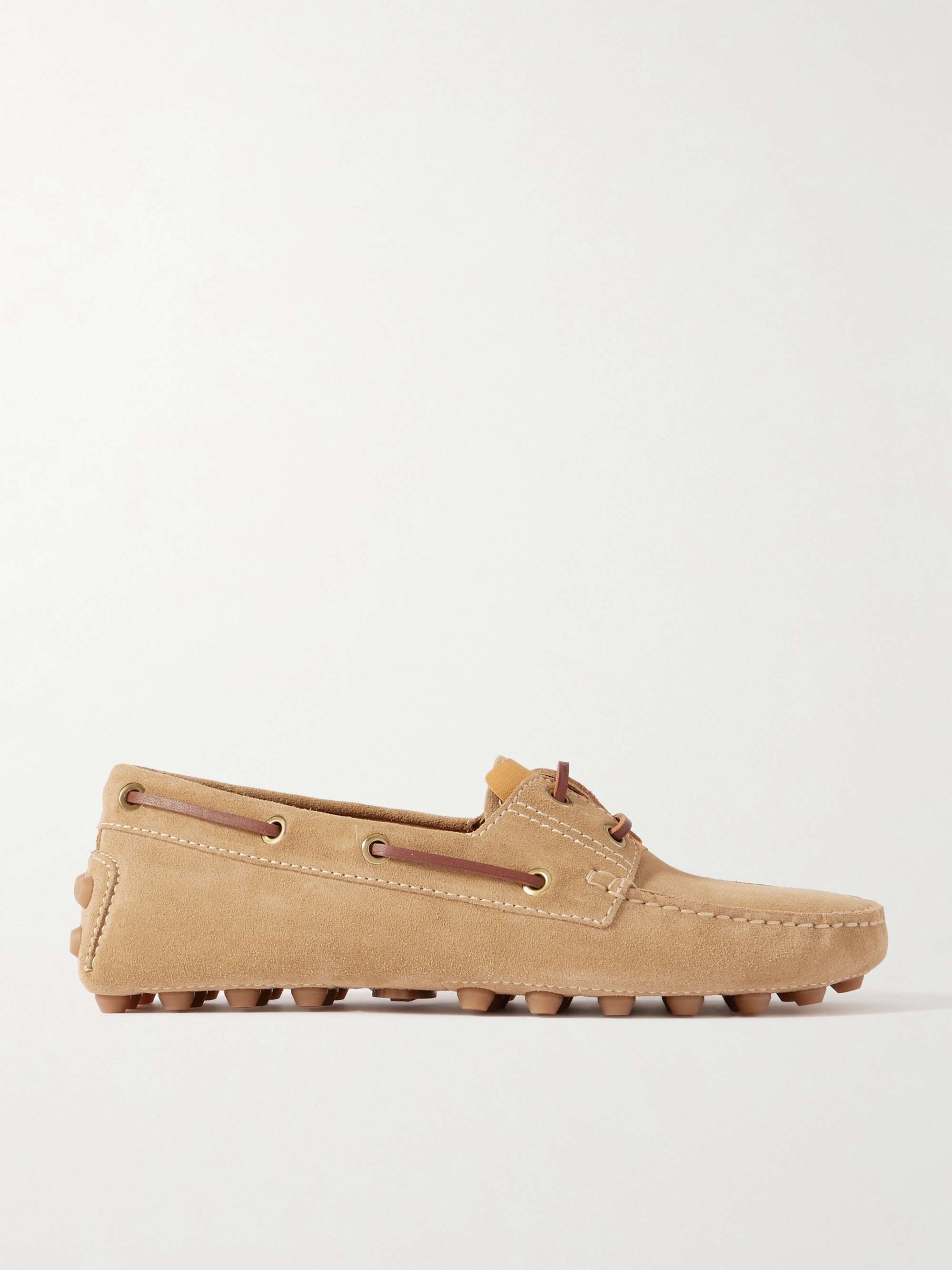Gommino Leather-Trimmed Suede Loafers