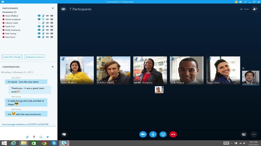 Skype for Business window