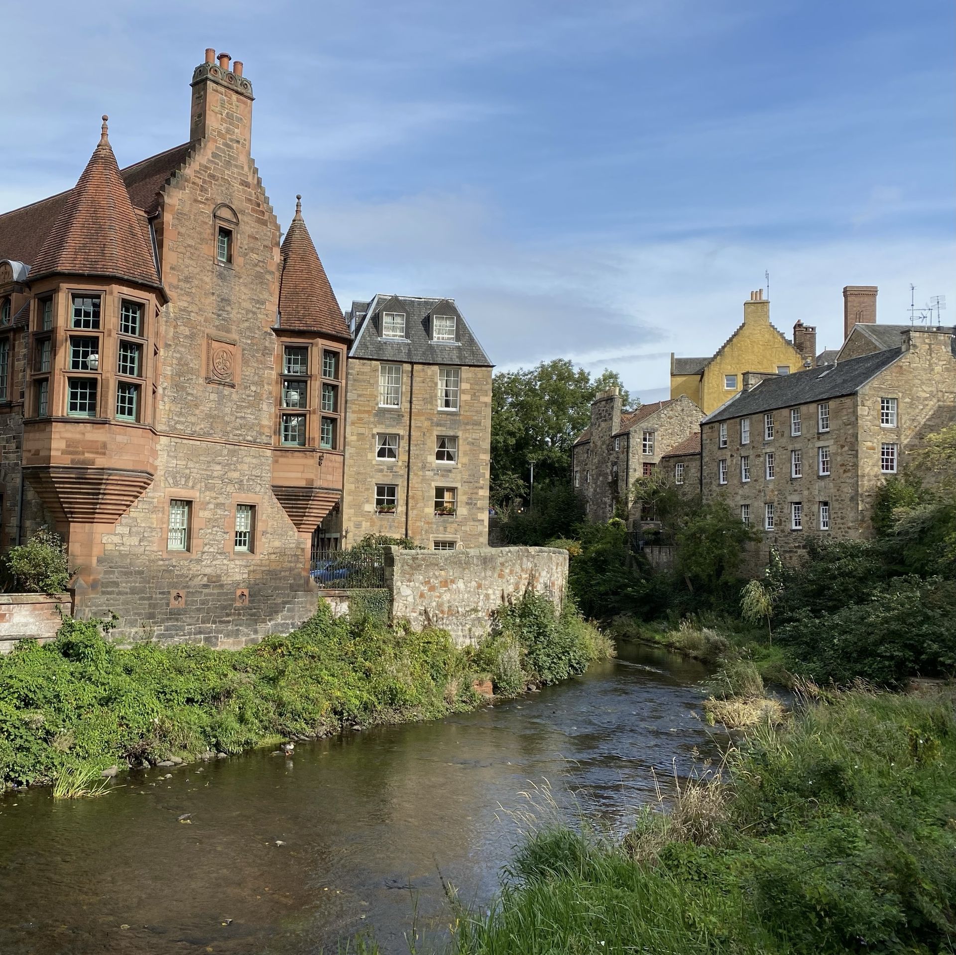 Stone structures in Dean Village in Edinburgh