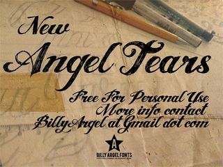 Free tattoo fonts: Angel Tears