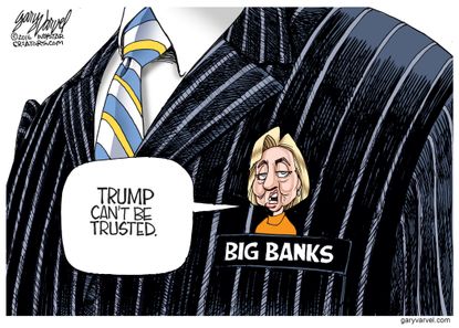 Political cartoon U.S. Hillary Trump Trust 2016