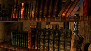 Screenshot of ingame Skyrim library