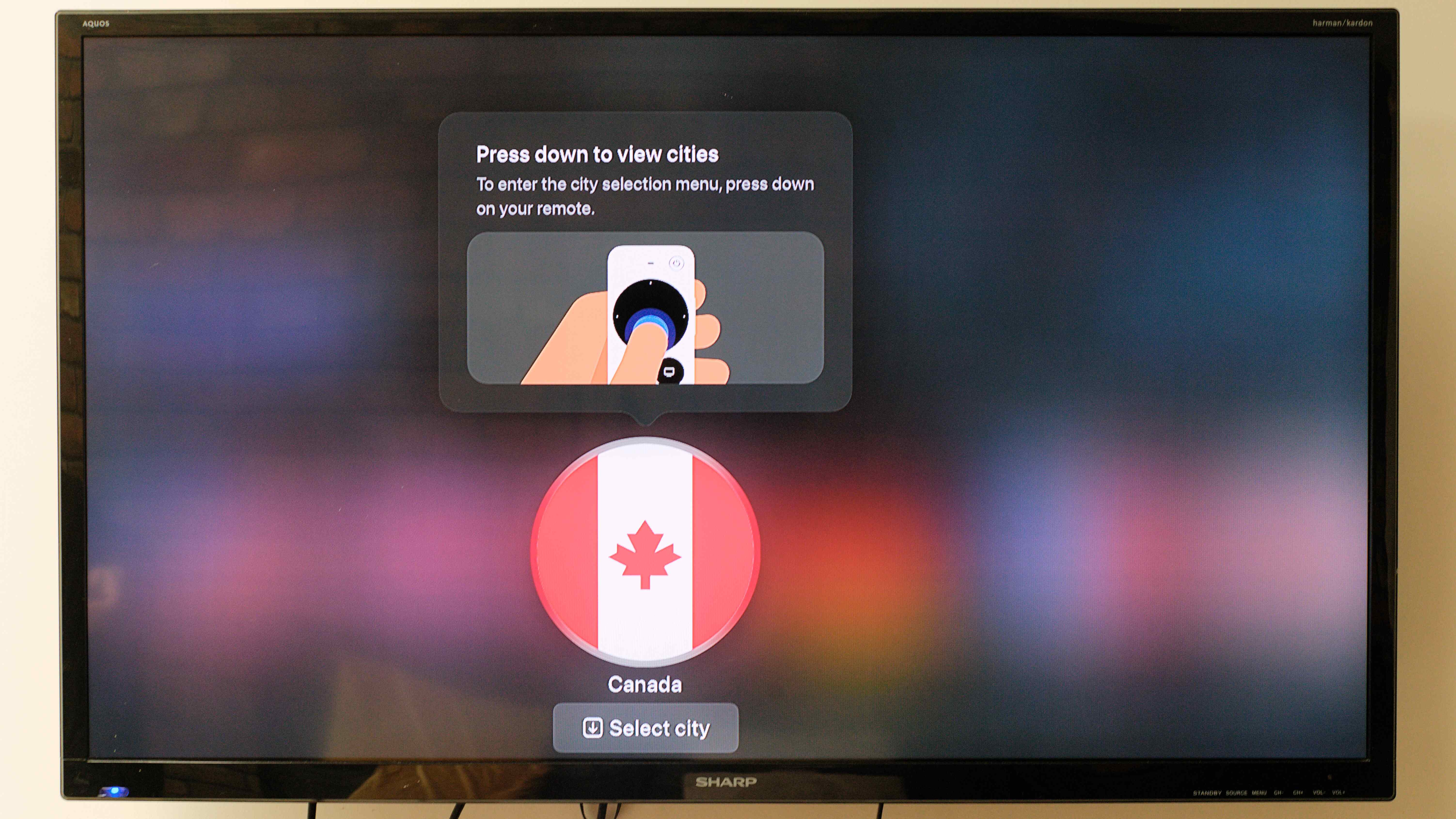 NordVPN app running on an Apple TV