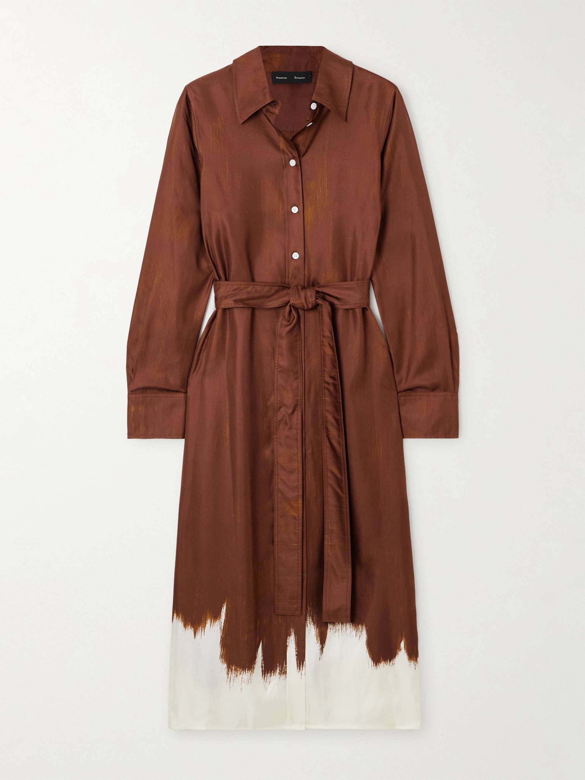 Amaya Belted Silk Satin-Twill Dress