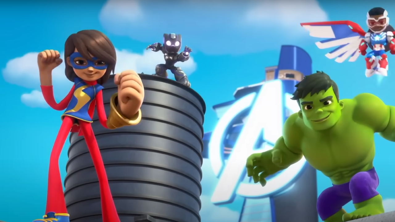 Ms. Marvel, Black Panther, Hulk, and Captain America in Spidey and Iron Man: Avengers Team-Up