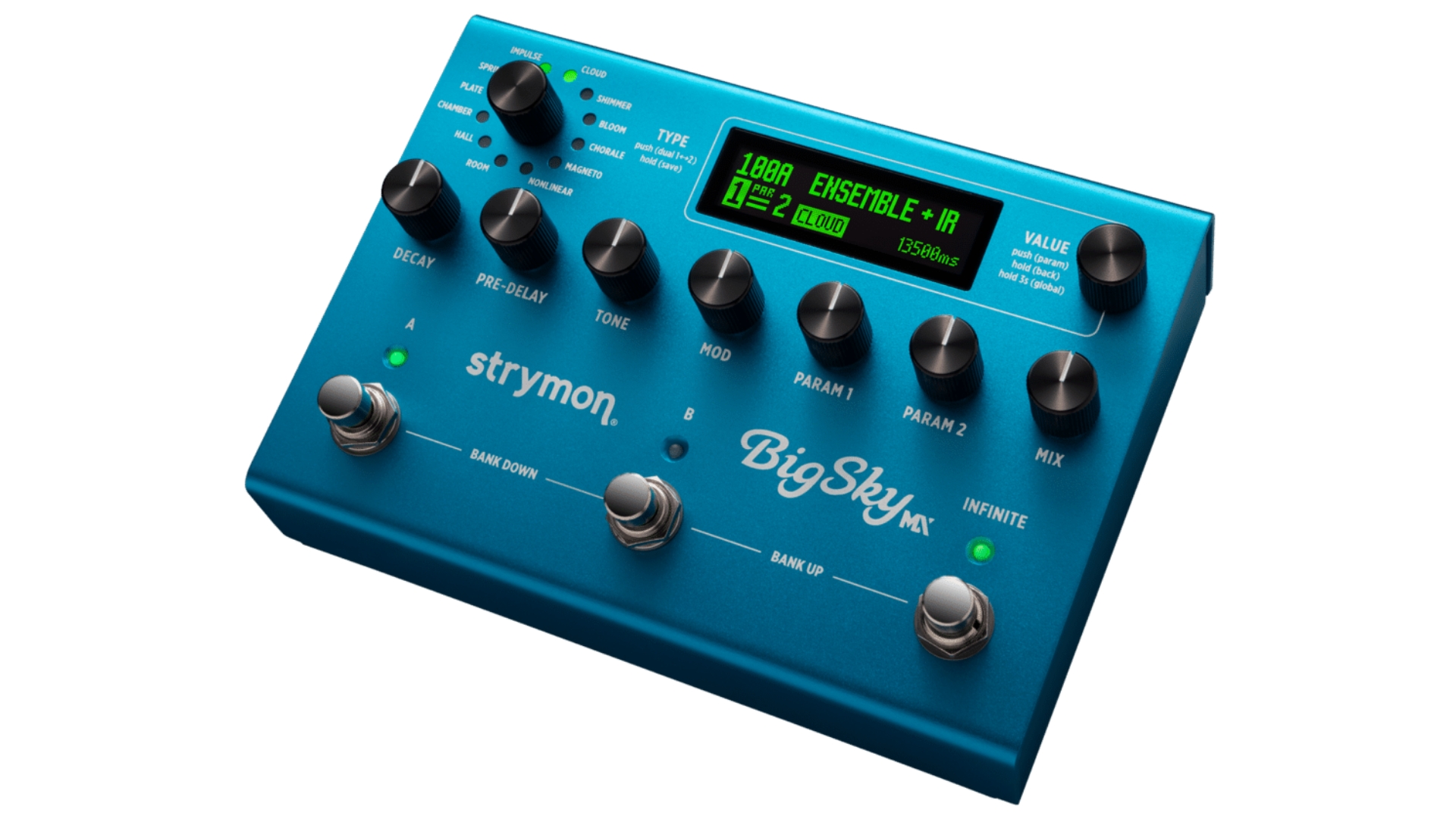 A Strymon BigSky MX reverb pedal