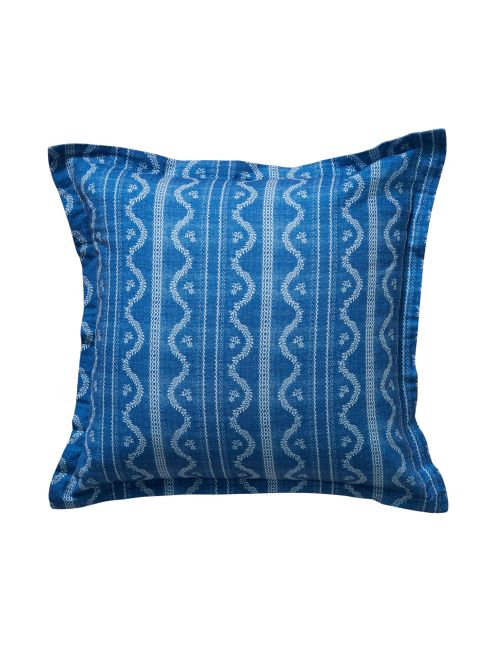 Botanical Blue Printed Floral Pillow Cover
