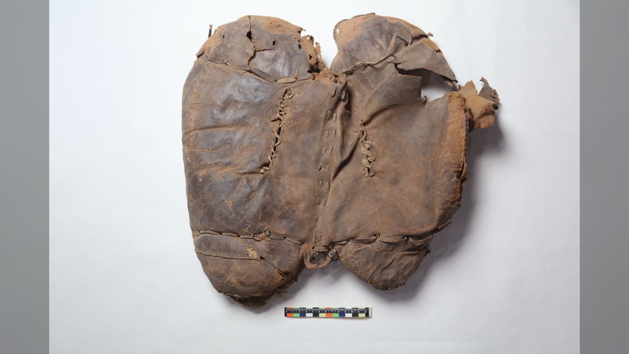 The leather horse saddle from the tomb at Yanghai in northwest China is dated to roughly between 700 and 400 B.C. and may be the oldest ever found.