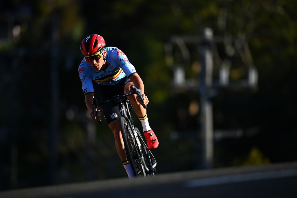 Remco Evenepoel at the Wollongong UCI Road World Championships 2022