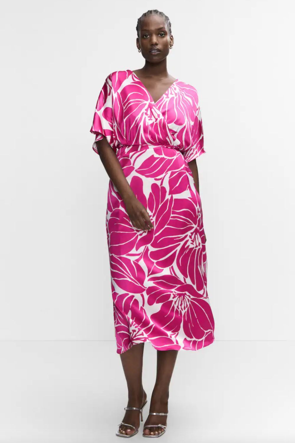 Best Floral Dresses: Mango Wrapped satin dress