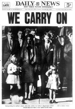 Front cover of NY Daily News the day after JFK's funeral