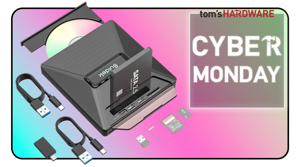 Swiss army knife of USB DVD drives is on sale, also has a built-in USB hub and SATA hard drive dock — $25 for DVD writer and hub, $36 gets an added SATA dock