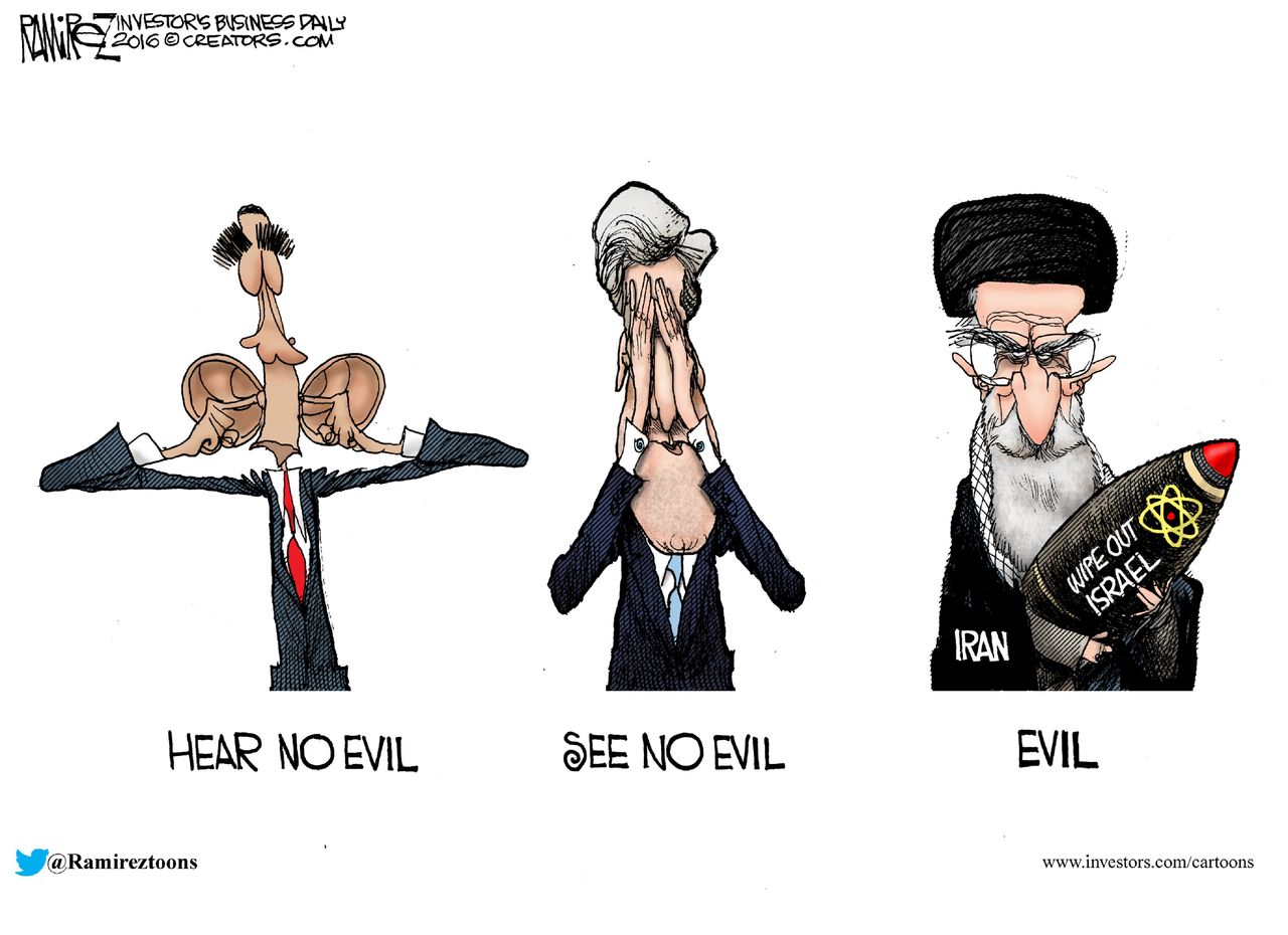 Obama Cartoon U.S. Kerry Iran