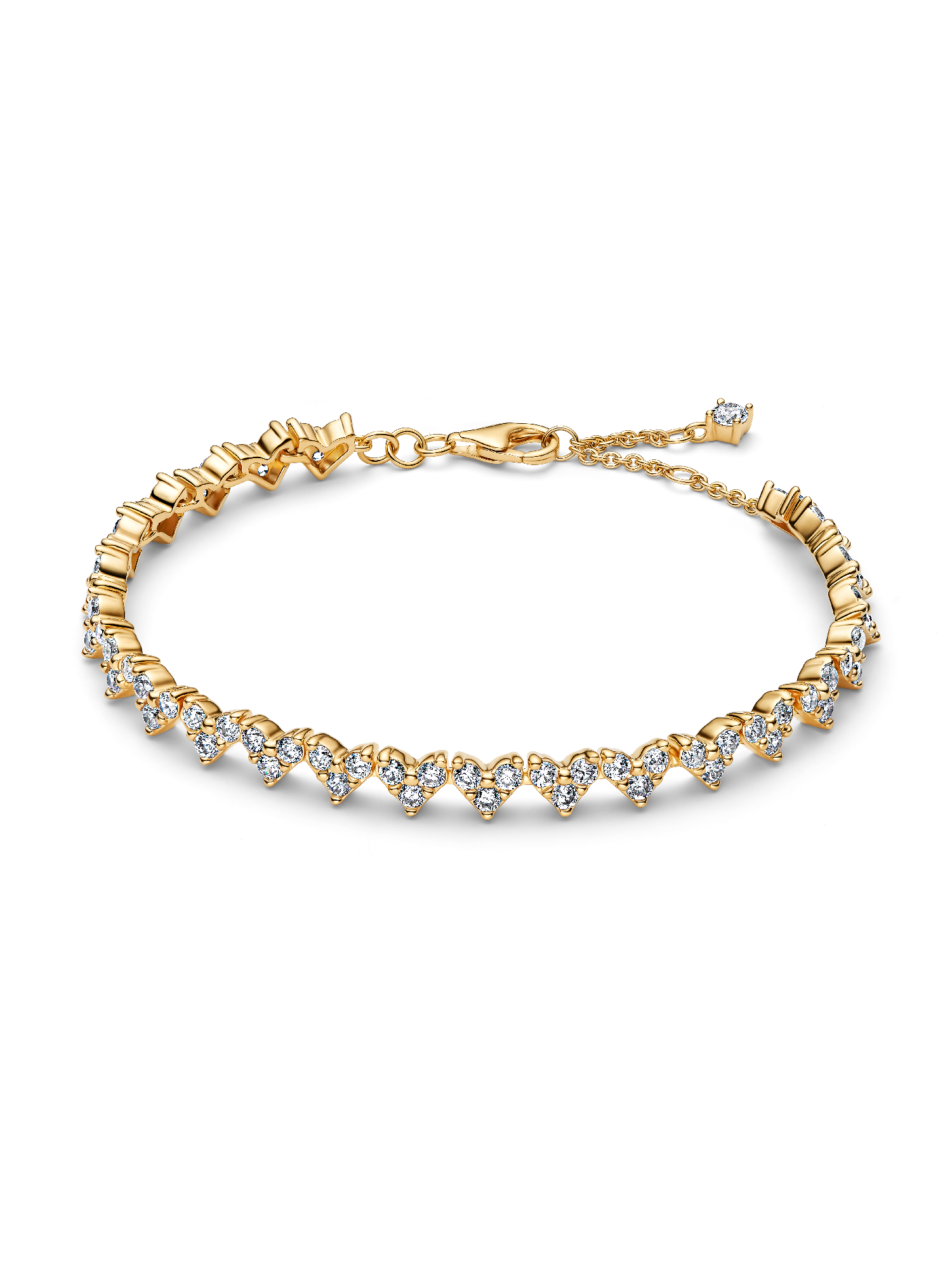 Triple Stone Heart Bracelet