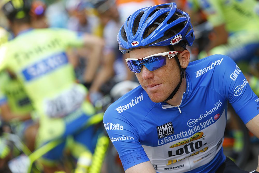 Dutch rider Steven Kruijswijk is pictured before the start of the 19th stage of the 98th Giro d'Italia
