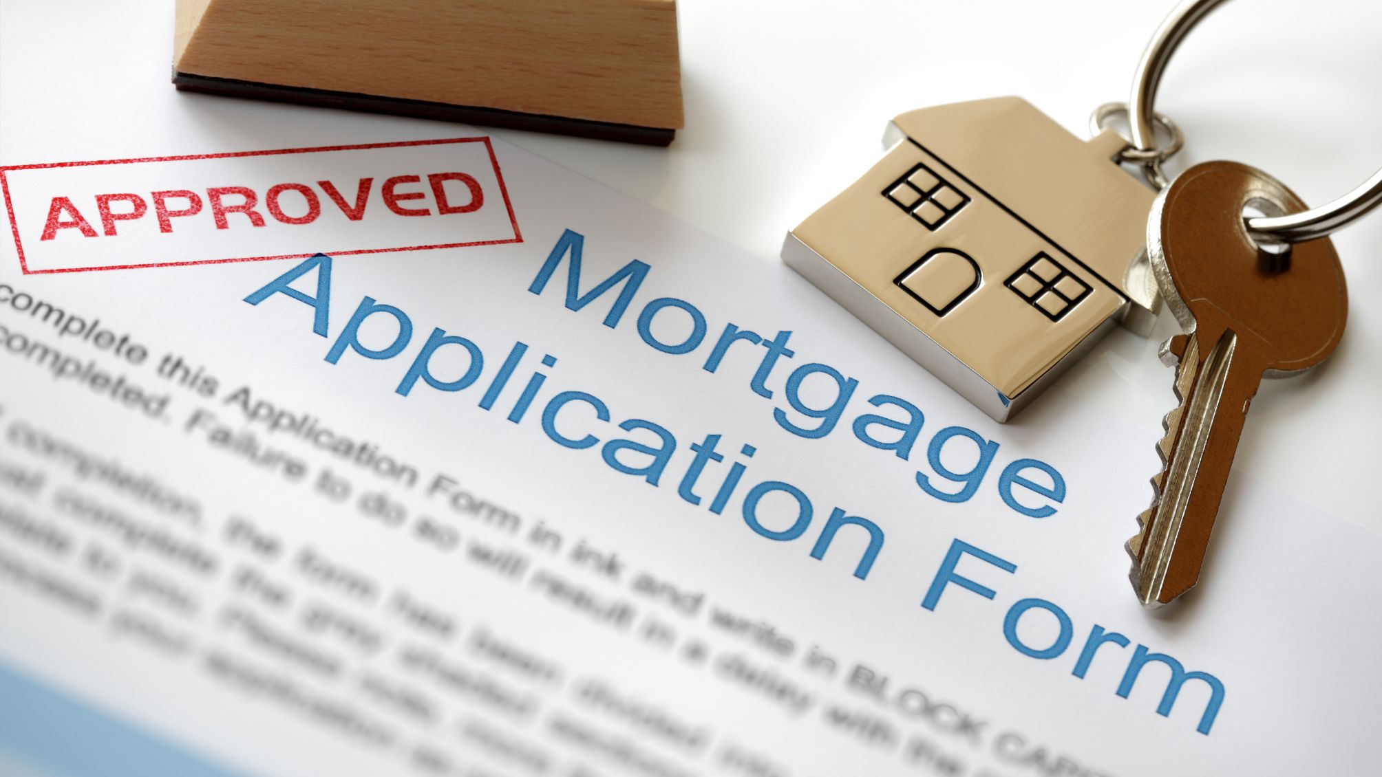 A close up of a mortgage application form